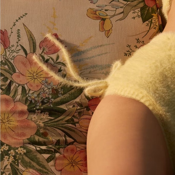 FOR LOVE AND LEMONS FIONA YELLOW FUZZY RUCHED SIDE SLEEP SHORTS UNDERWEAR - Picture 10 of 10